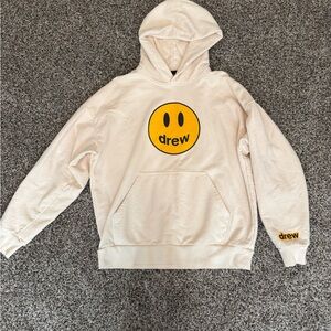 Drew House Cream Hoodie with Yellow Logo